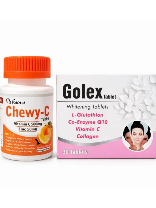 Chewy-C Vitamin C Plus Golex L-Glutathione Tablets Combo