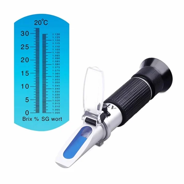 Portable Brix Refractometer with ATC 0–32% – Dual Scale Sugar Meter for Juice & Food Testing
