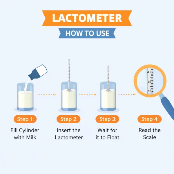 Lactometer for Milk Testing with Measuring Cylinder – Accurate Milk Purity Tester