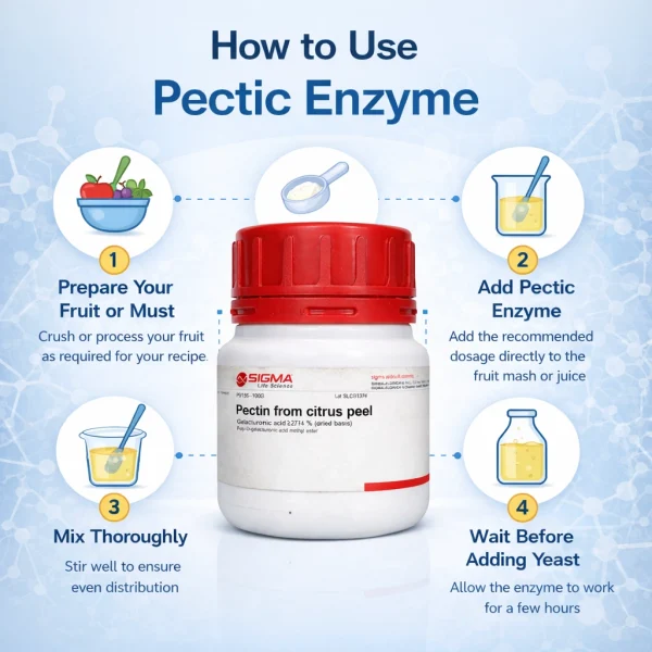 Pectic Enzyme for Wine Making – Premium Fruit Enzyme for Clear Wine, Juice & Cider Fermentation