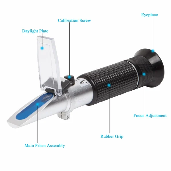 Portable Brix Refractometer with ATC 0–32% – Dual Scale Sugar Meter for Juice & Food Testing