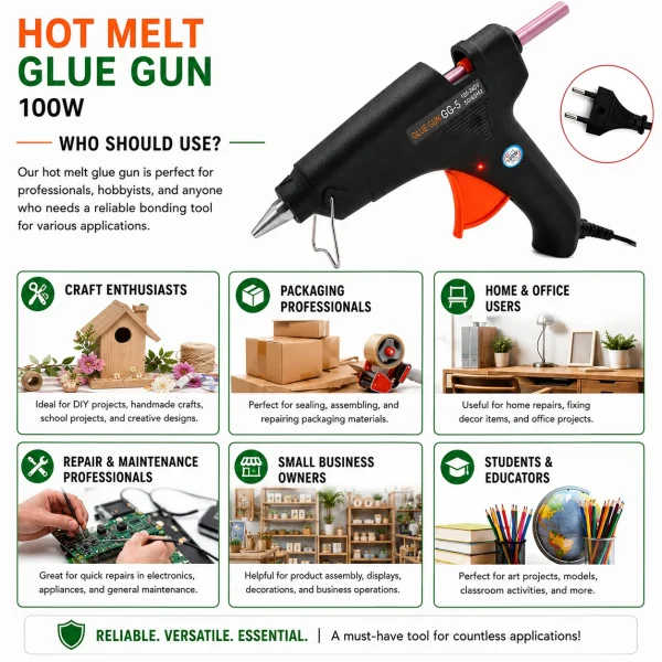 GLUE GUN GG-5 100W HOT MELT FOR ARTS AND CRAFTS 12MM