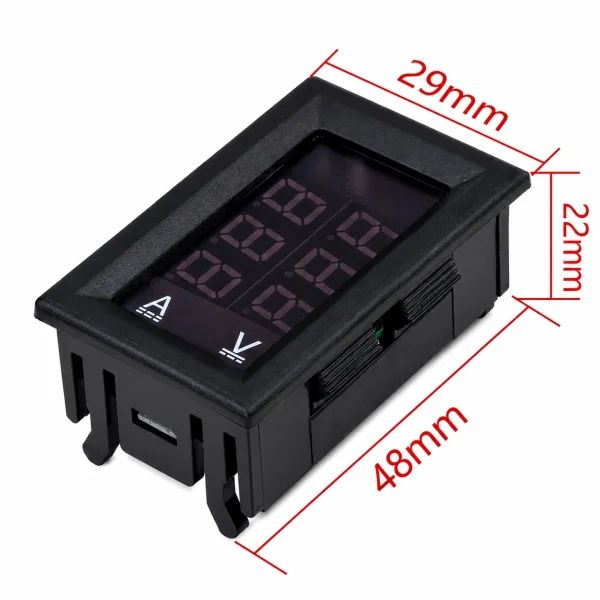 Digital DC Volt & Amp Meter 100V 10A Panel Mount Display