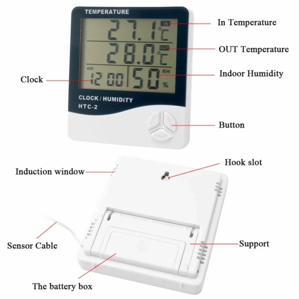 HTC-2 Digital LCD Hygrometer Temperature Humidity Meter