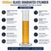 1000ml Glass Graduated Cylinder for Fuel Measurement