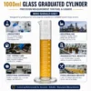 1000ml Glass Graduated Cylinder for Fuel Measurement